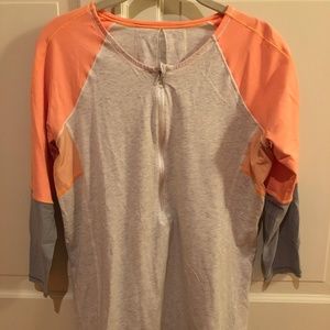 Orange Grey Lululemon Quarter Zip